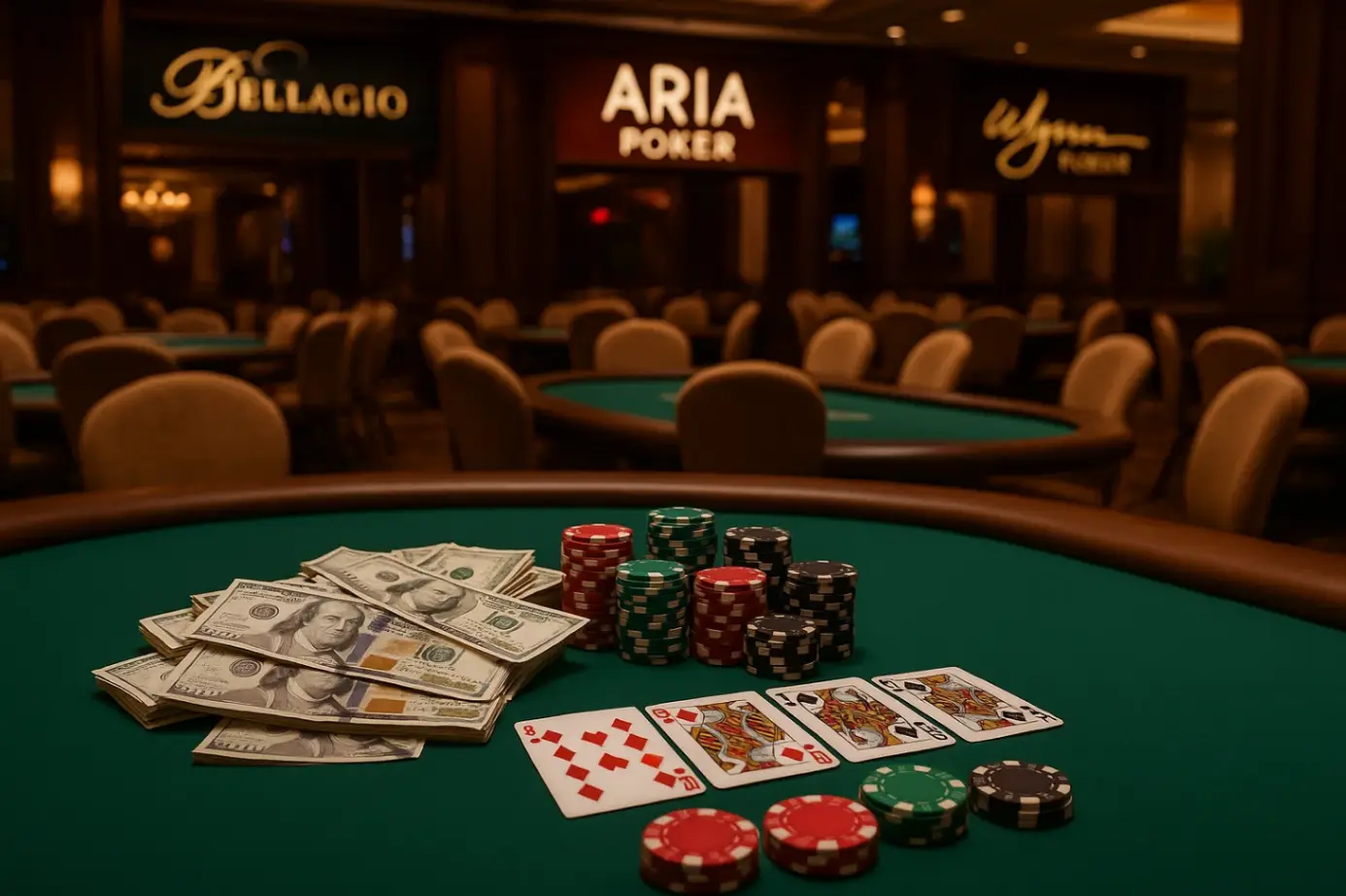 Обзор регулярных еженедельных турниров в Bellagio, ARIA и Wynn Poker Rooms: расписание и советы